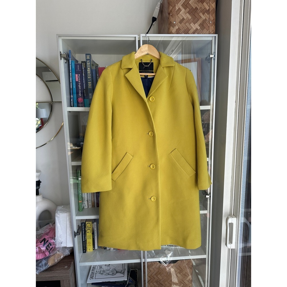 NWOT J.Crew Car coat in Italian double-cloth wool yellow AF005 size XS